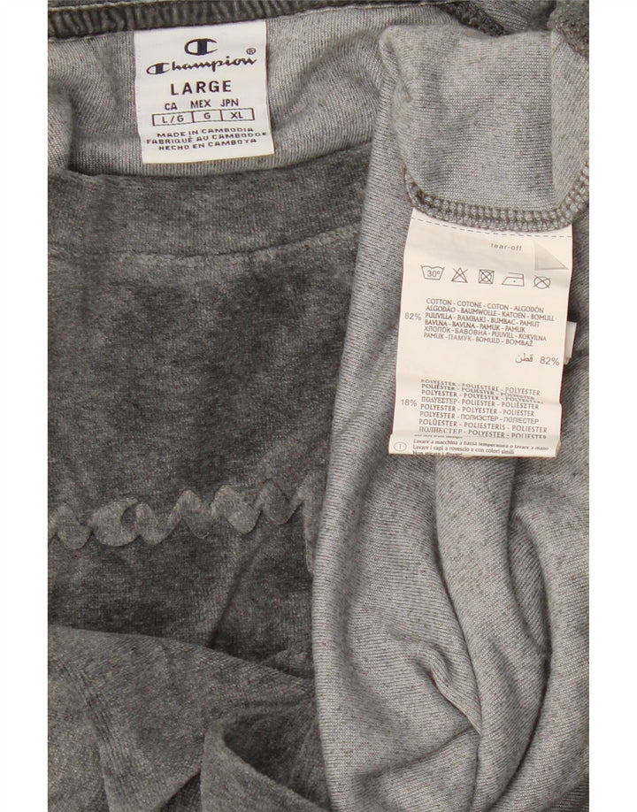 CHAMPION Womens Graphic Sweatshirt Jumper UK 16 Large Grey Cotton Vintage Champion and Second-Hand Champion from Messina Hembry 