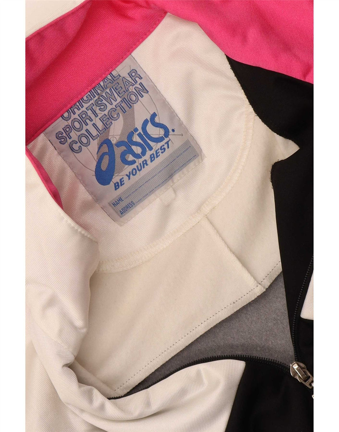 Asics Grafisk træningsdragt topjakke til kvinder UK 18 XL Sort Colourblock
