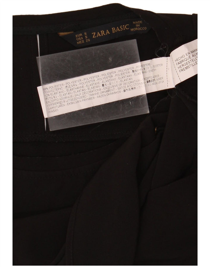 ZARA Womens Crop Ærmeløs bluse Top UK 10 Small Black Polyester