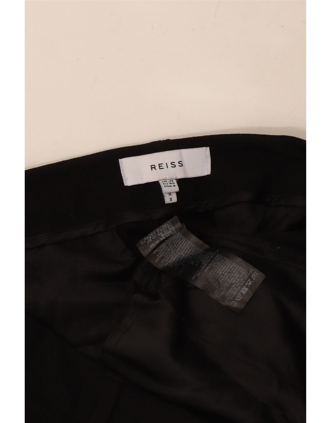 REISS Slim Chino Bukser til kvinder UK 12 Medium W32 L28 Sort Polyester