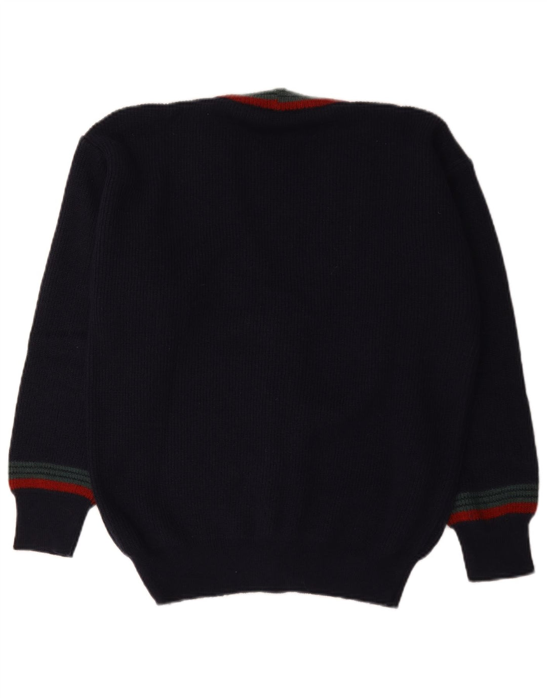 Vintage herre cardigan sweater IT 48 Mellem marineblå stribet uld