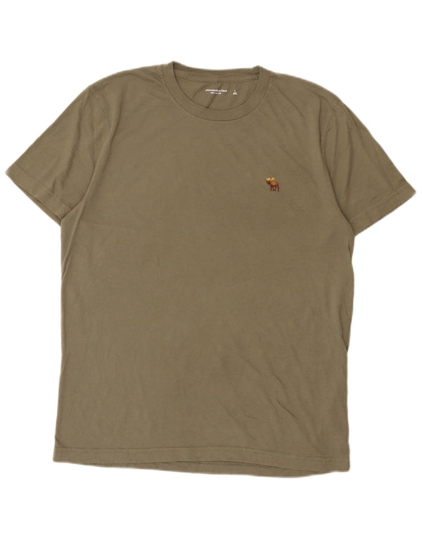 Abercrombie & Fitch Herre T-Shirt Top Stor Khaki Bomuld