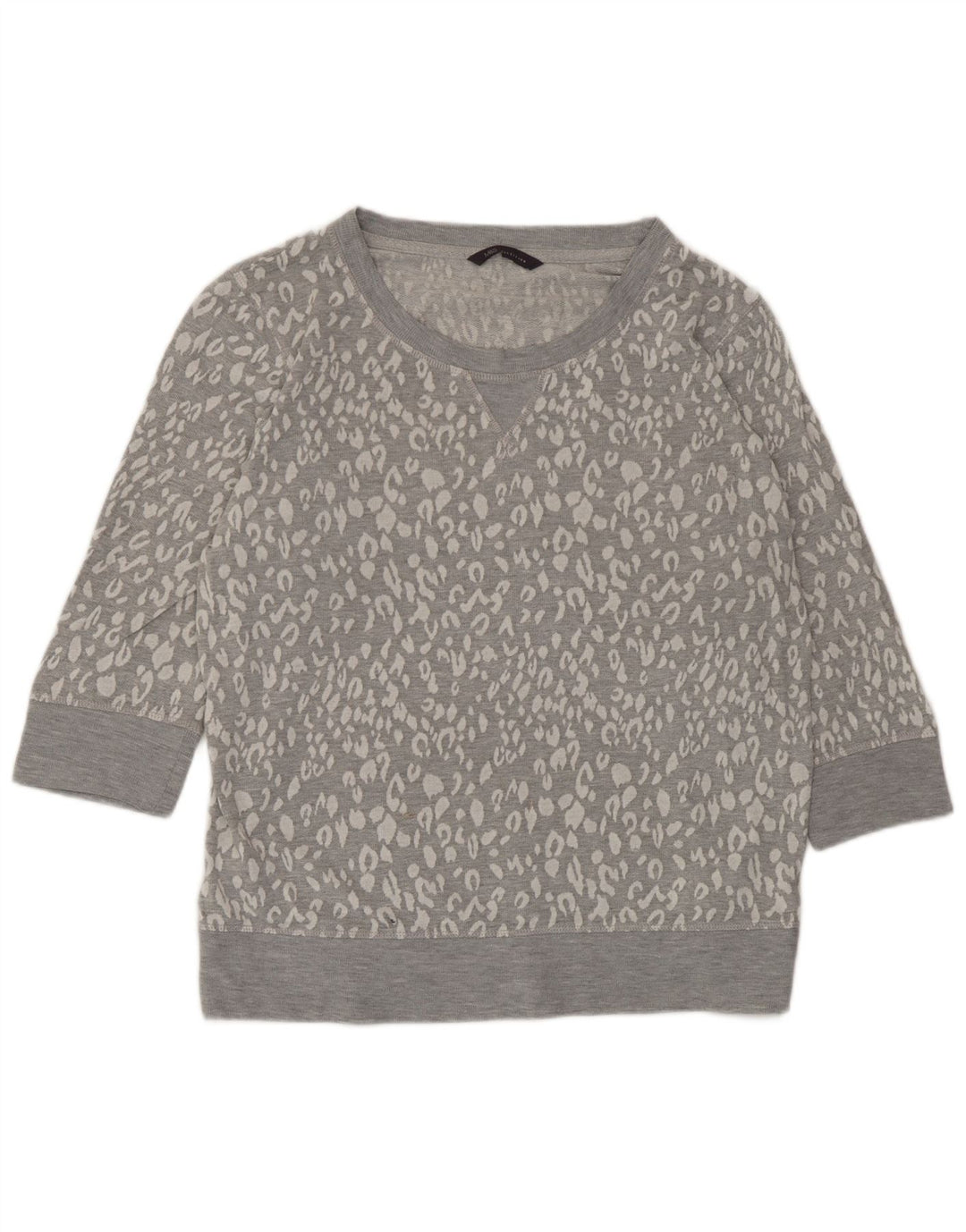 Marks & Spencer Dame Sweatshirt Jumper UK 16 Large Grey Animal Print