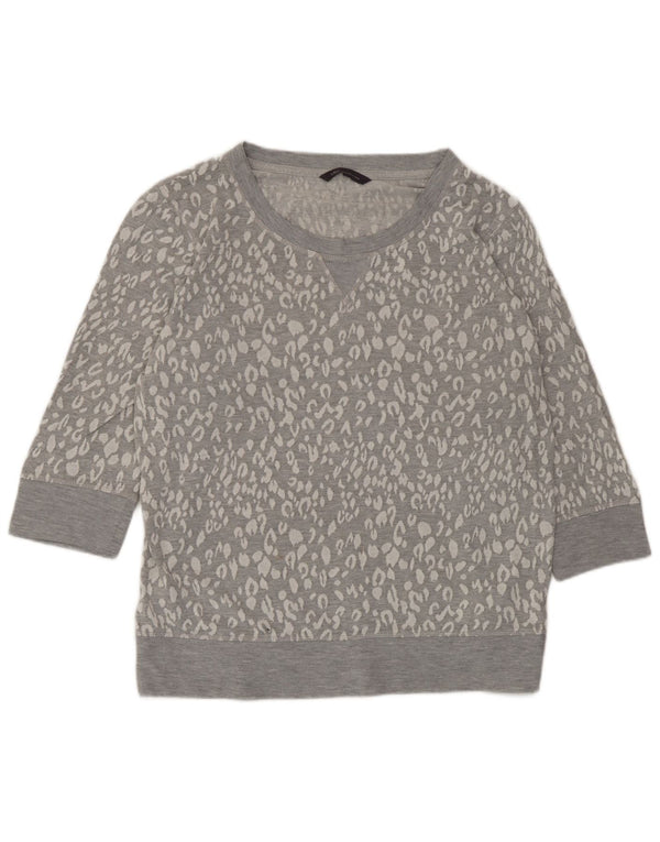 Marks & Spencer Dame Sweatshirt Jumper UK 16 Large Grey Animal Print