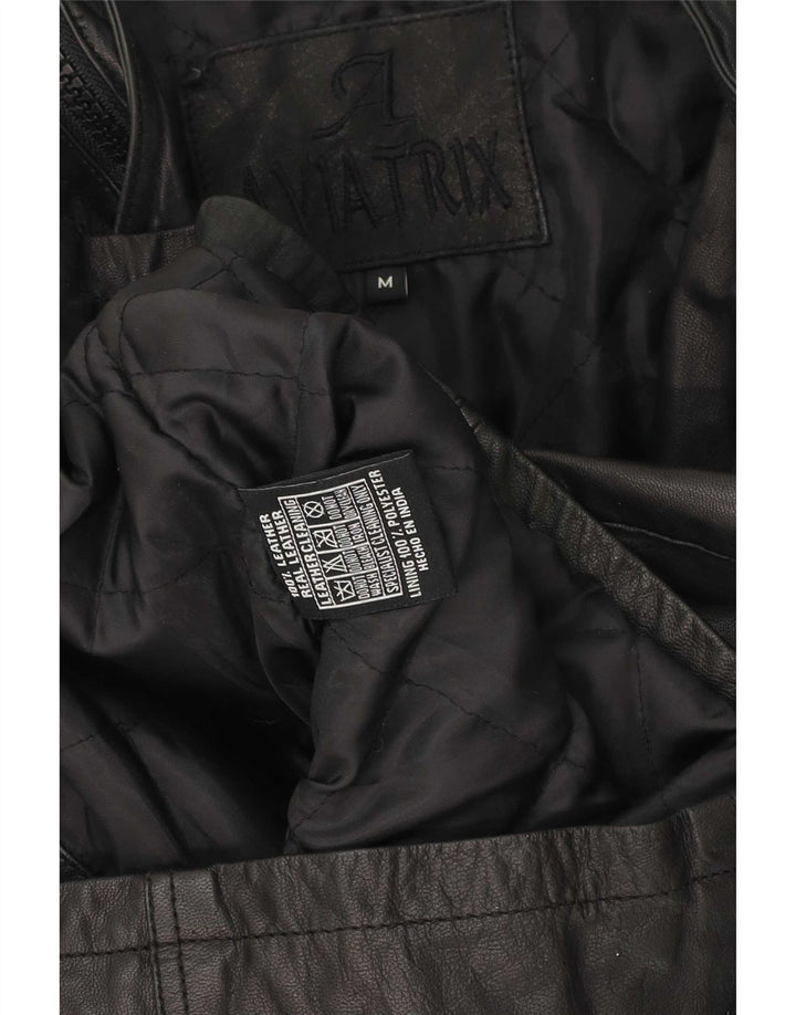 Aviatrix Herre Militær Læderjakke UK 38 Medium Sort