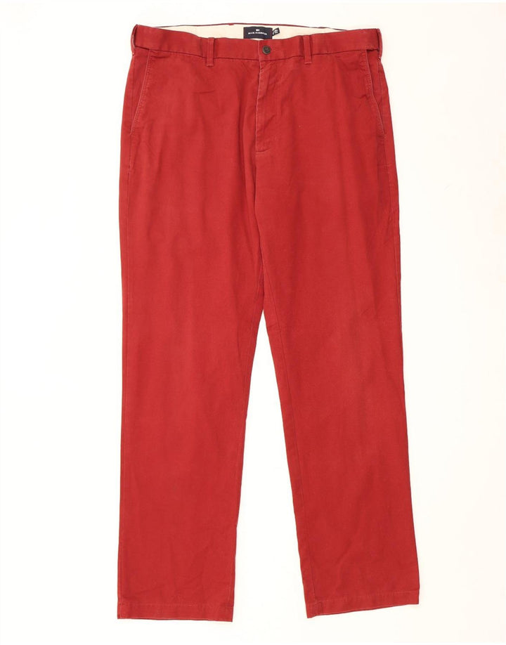 Marks & Spencer Herre Blue Harbor Lige Chinobukser W38 L33 Rød