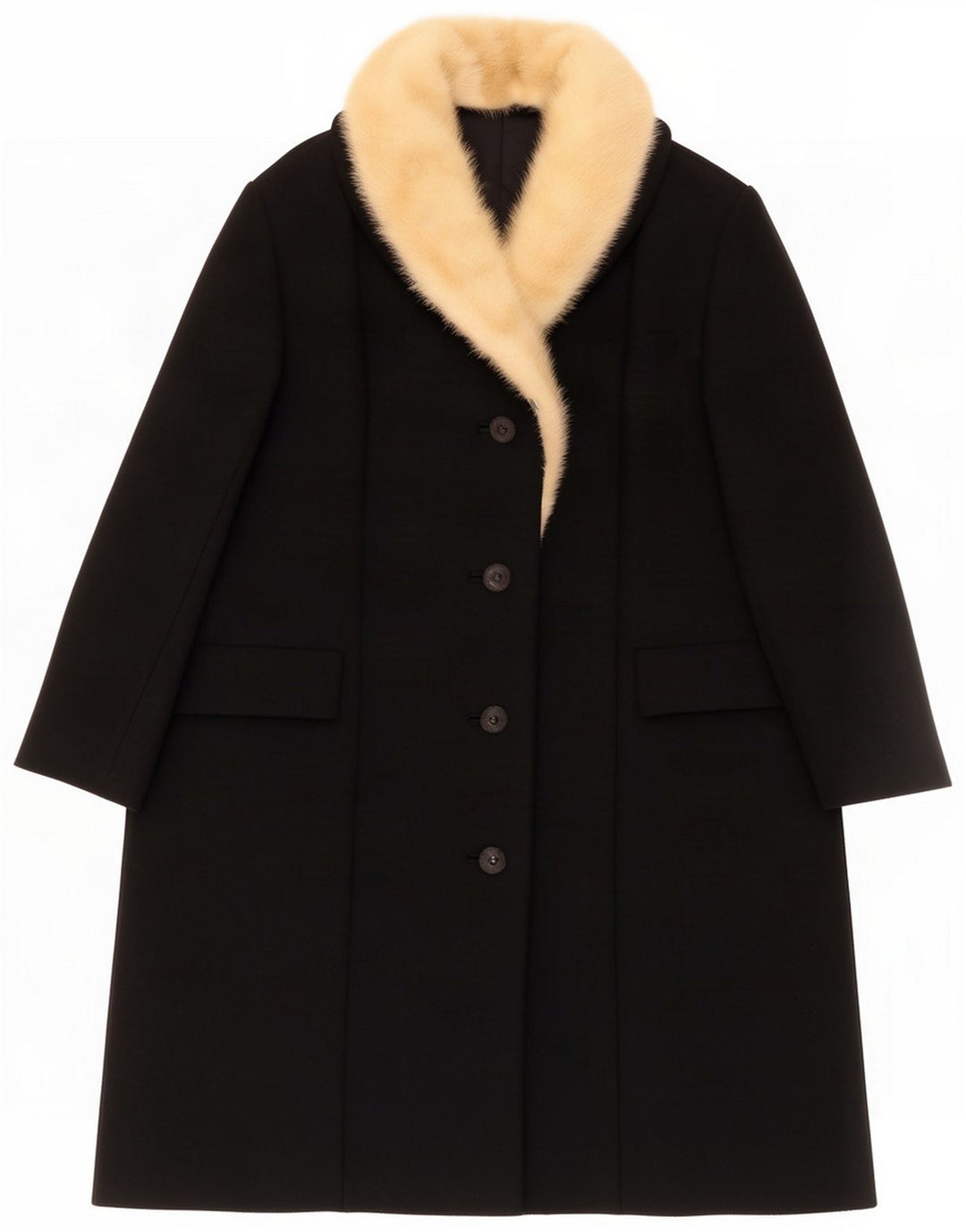 Vintage Dame Overfrakke UK 14 Large Black