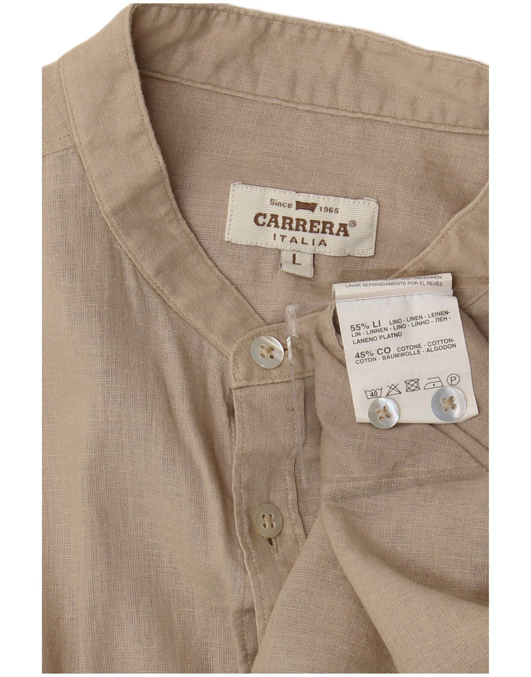 Carrera herreskjorte stor beige hør