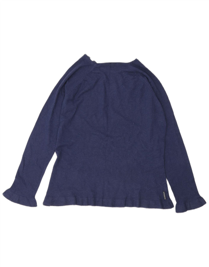 ARMANI Dame Zip Neck Sweater EU 48 2XL Navy Blue