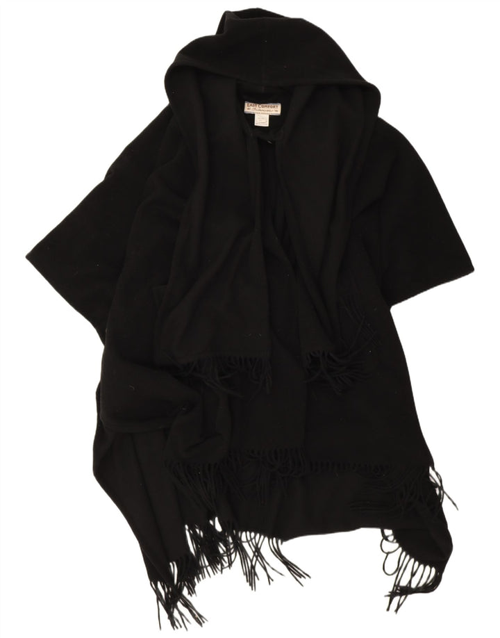 Easy Comfort Dame Hætte Poncho Coat One Size Sort Uld