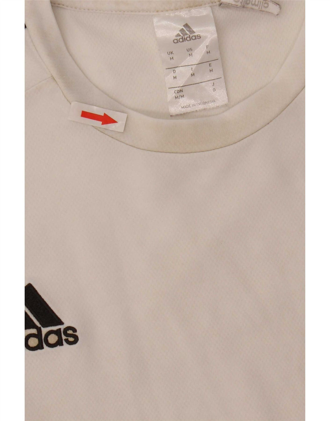 Adidas Herre Climalite T-Shirt Top Medium White Colourblock Polyester