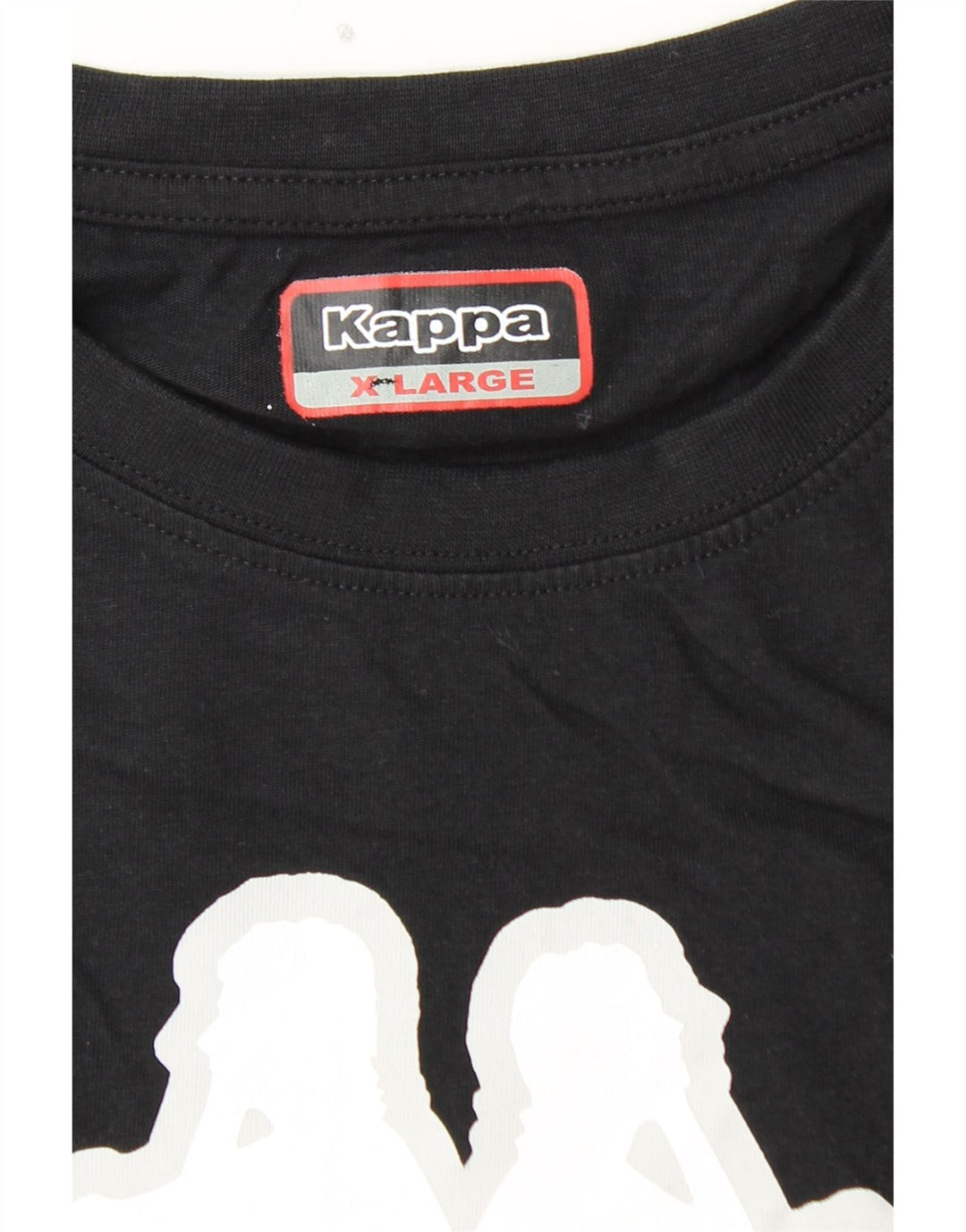 KAPPA Herre grafisk T-shirt top XL sort bomuld