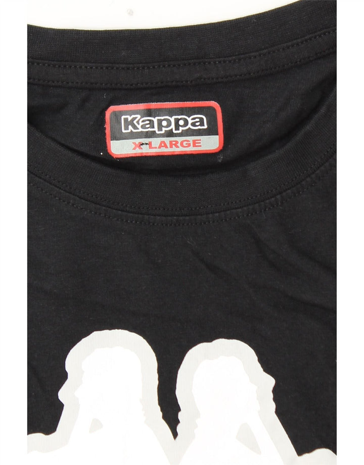 KAPPA Herre grafisk T-shirt top XL sort bomuld