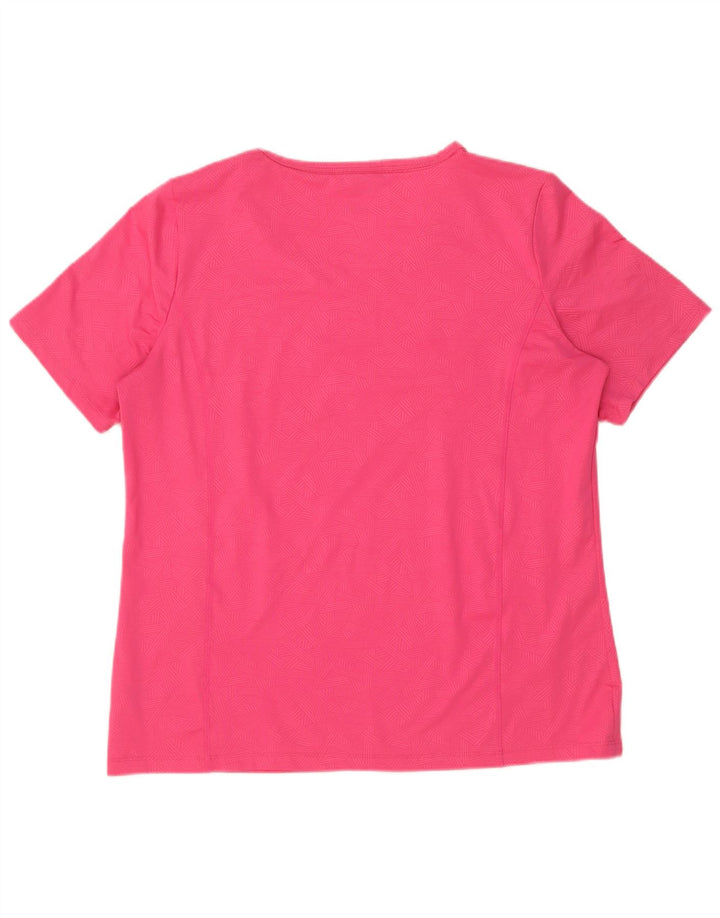 Champion Dame T-Shirt Top UK 16 Stor Pink Geometrisk Polyester