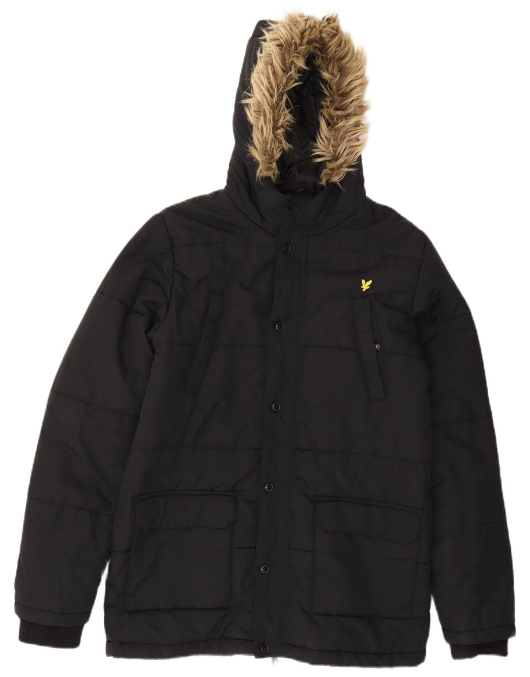 Lyle & Scott drenge hættepolstret jakke 14-15 år sort polyamid