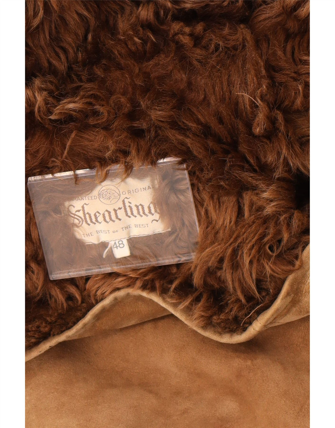 Vintage Dame Oversized Shearling Jacket IT 48 XL Brun Shearling