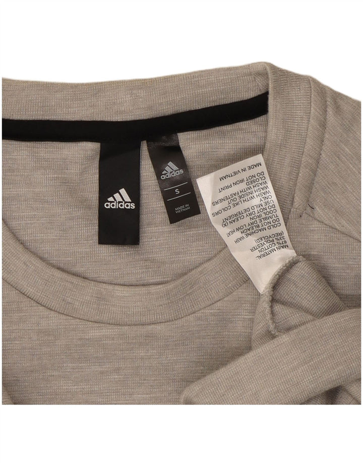 Adidas Herre Grafisk Loose Fit Sweatshirt Jumper Lille Grå Bomuld
