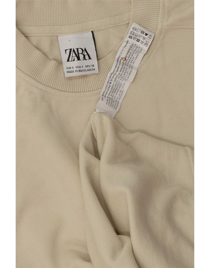 Zara Sweatshirt-trøje til mænd, lille råhvid bomuld