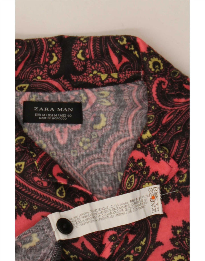 Zara Kortærmet Herreskjorte Medium Burgundy Paisley Polyester