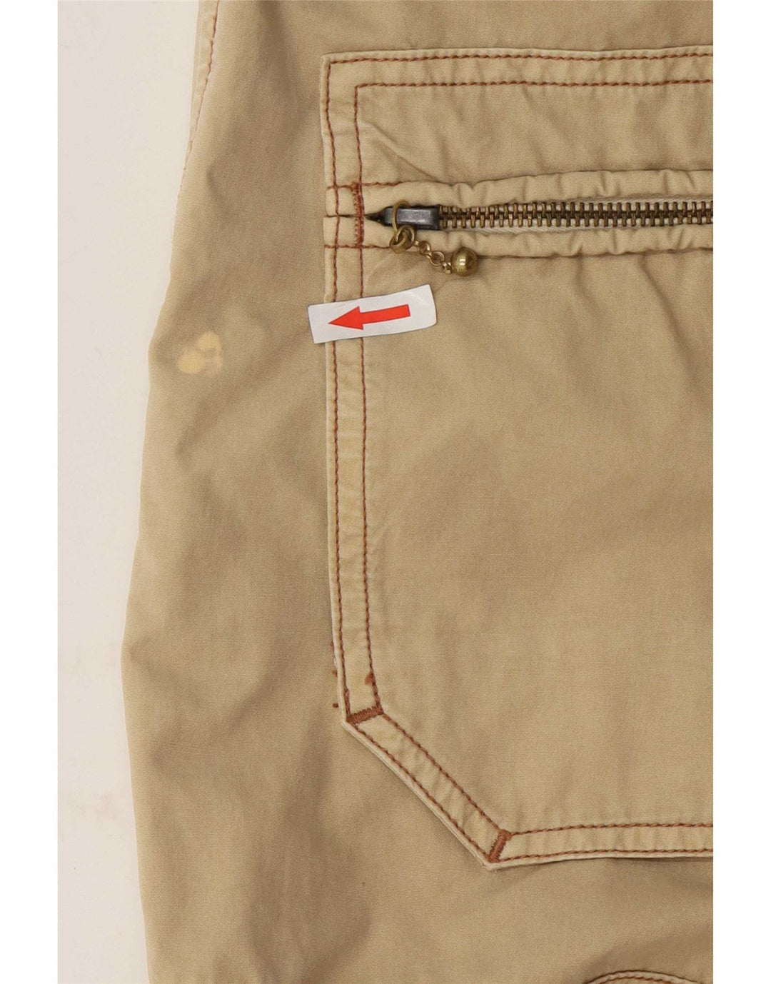 Marlboro Classics Herre Straight Cargo Bukser W32 L34 Khaki Bomuld
