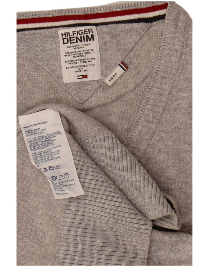 Tommy Hilfiger Herre V-hals sweater Medium Grey Flecked Bomuld
