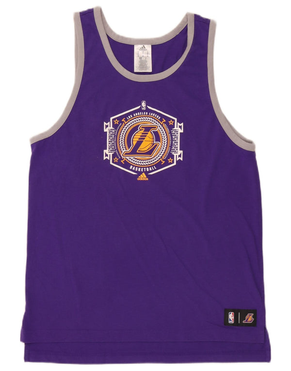 Adidas Herre Los Angeles Lakers Grafisk Vest Top Medium Lilla Polyester