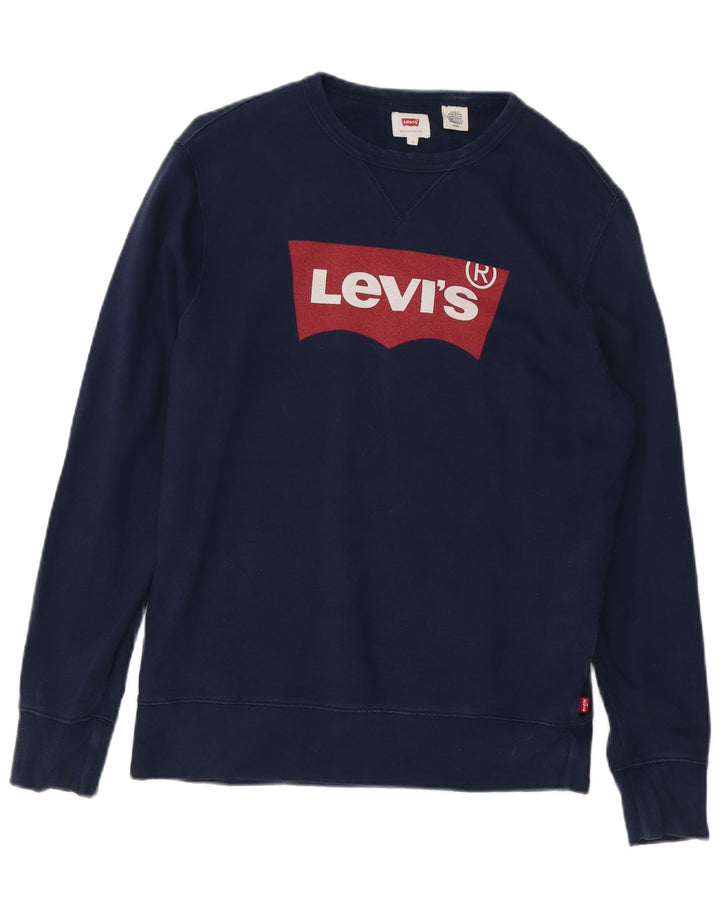 LEVI'S Grafisk sweatshirt til mænd, lille marineblå bomuld