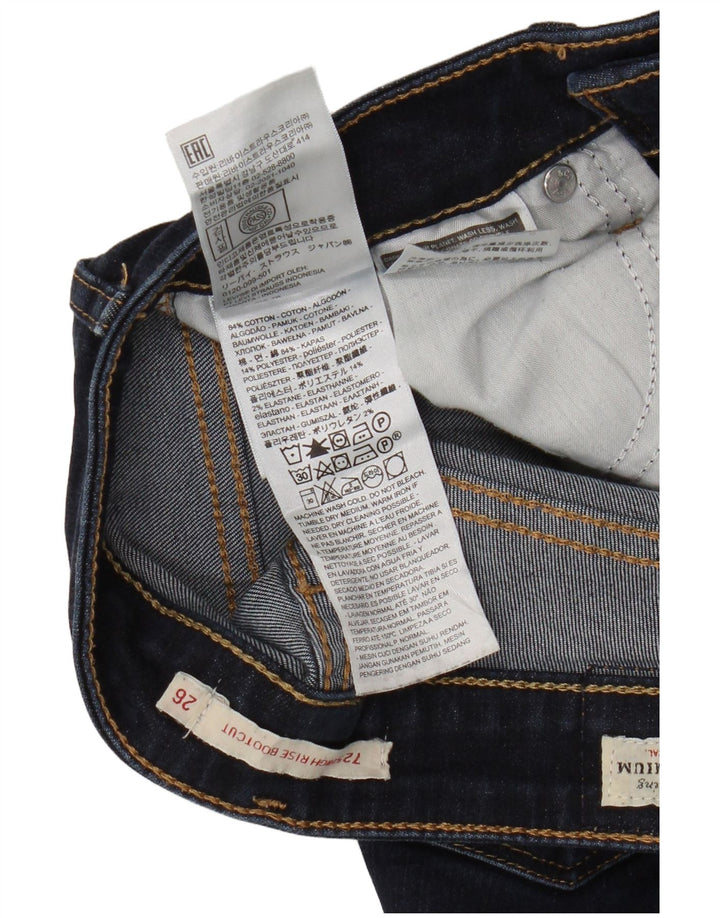Levi's Dame 725 High Rise Bootcut Jeans W26 L32 Marineblå Bomuld