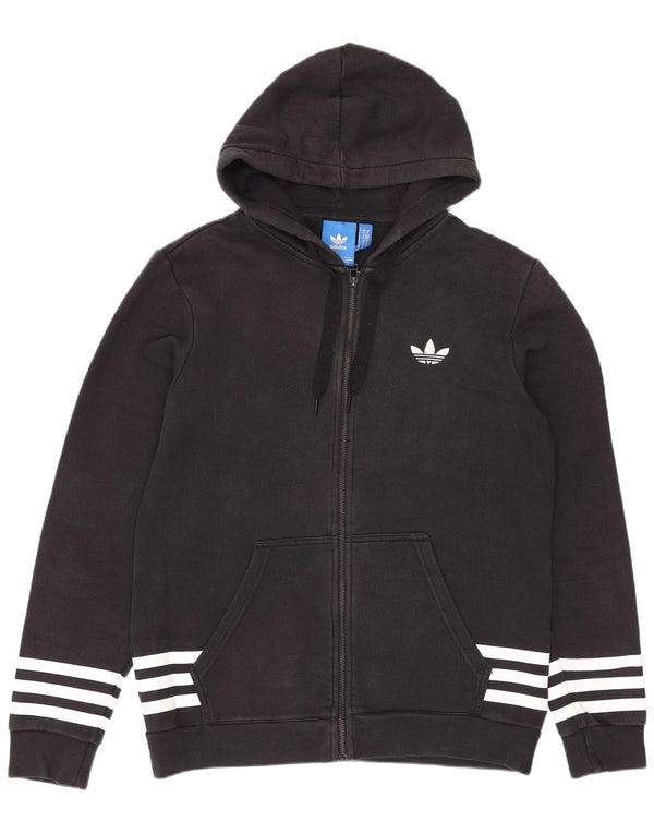 Adidas Herre grafisk hættetrøje med lynlås Medium Sort Bomuld Sports