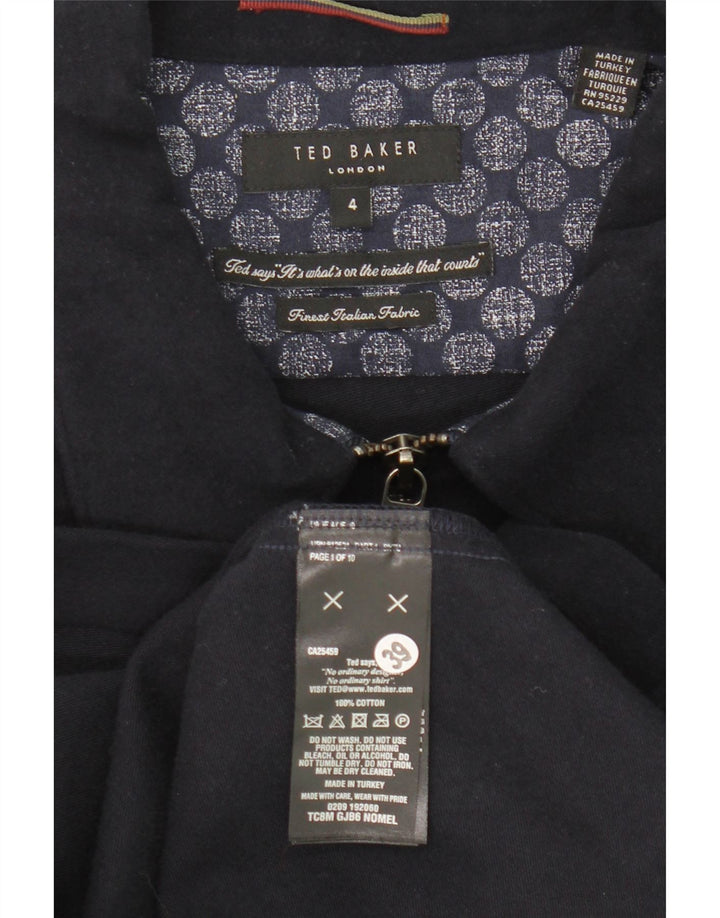 Ted Baker Bomberjakke til mænd str. 4 Stor marineblå bomuld