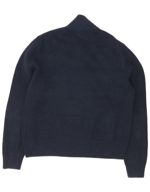 Marks & Spencer Herre sweater med lynlåshals XL marineblå bomuld