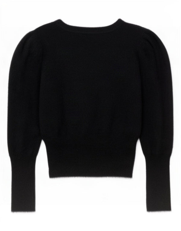 Zara Dame Boat Neck Jumper Sweater UK 14 Large Black Nylon
