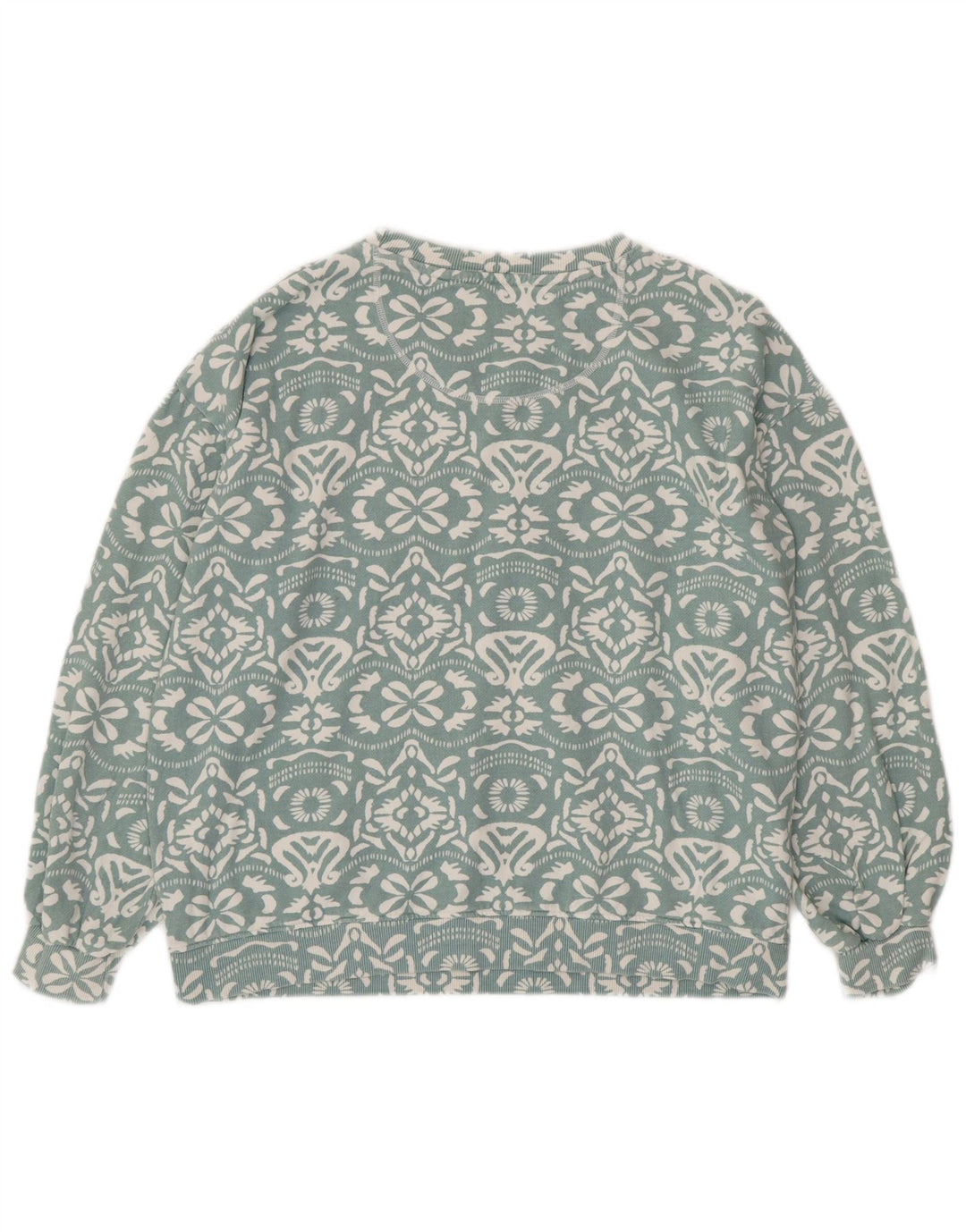 FAT FACE Dame Oversized Sweatshirt Jumper UK 14 Large Blue Paisley