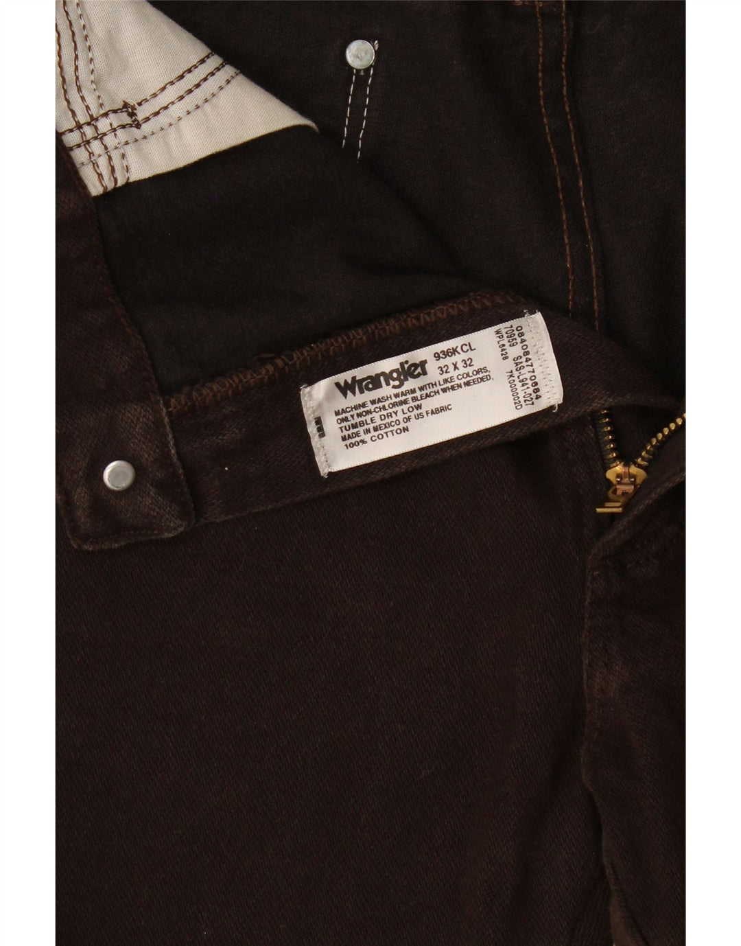 Wrangler Straight Jeans til mænd W32 L28 brun bomuld