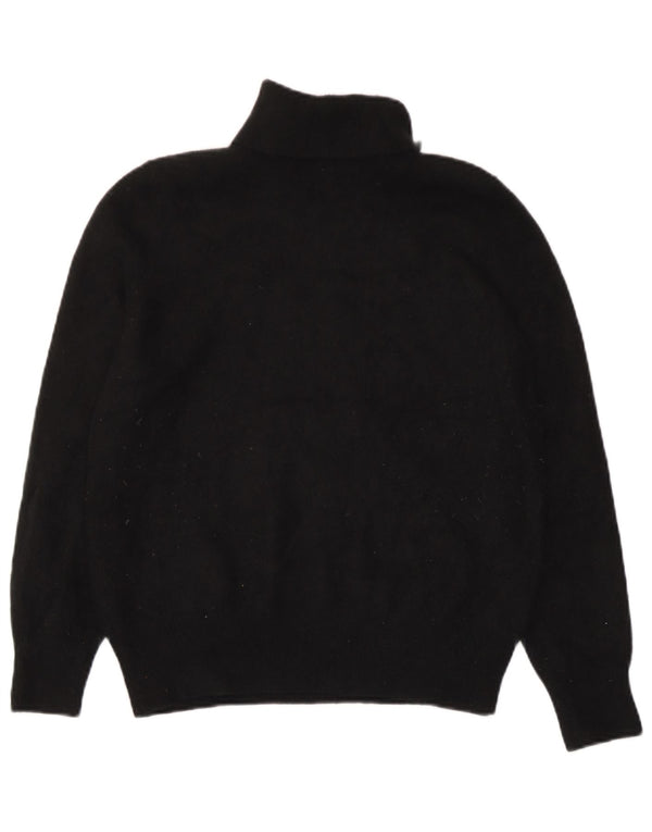 Marks & Spencer Dame Rullehals Sweater UK 14 Stor Sort Cashmere