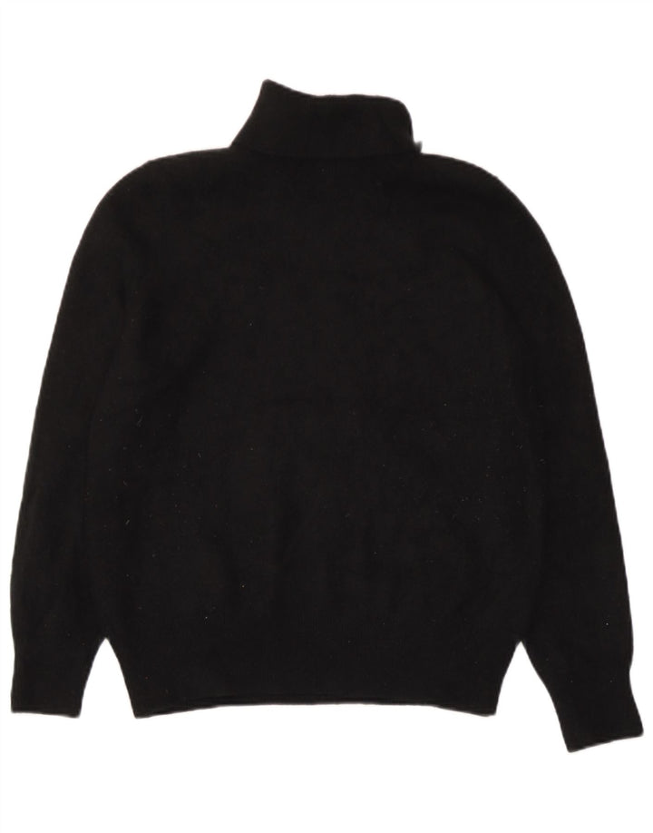 Marks & Spencer Dame Rullehals Sweater UK 14 Stor Sort Cashmere