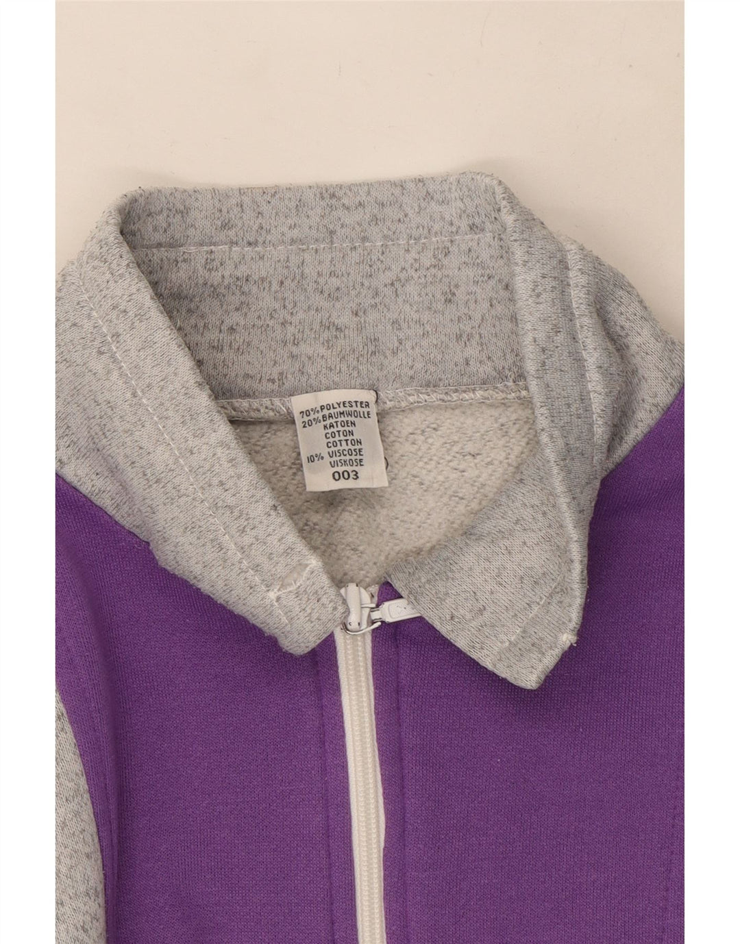 Vintage træningsdragt topjakke til kvinder UK 12 Medium Grey Colourblock Polyester