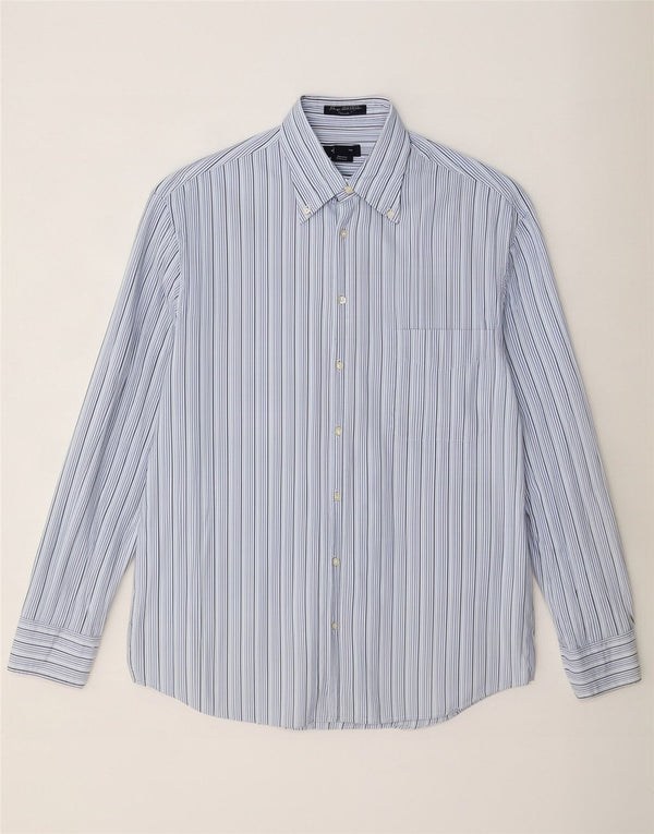 Gant Mens Shirt Large Blue Striped Cotton
