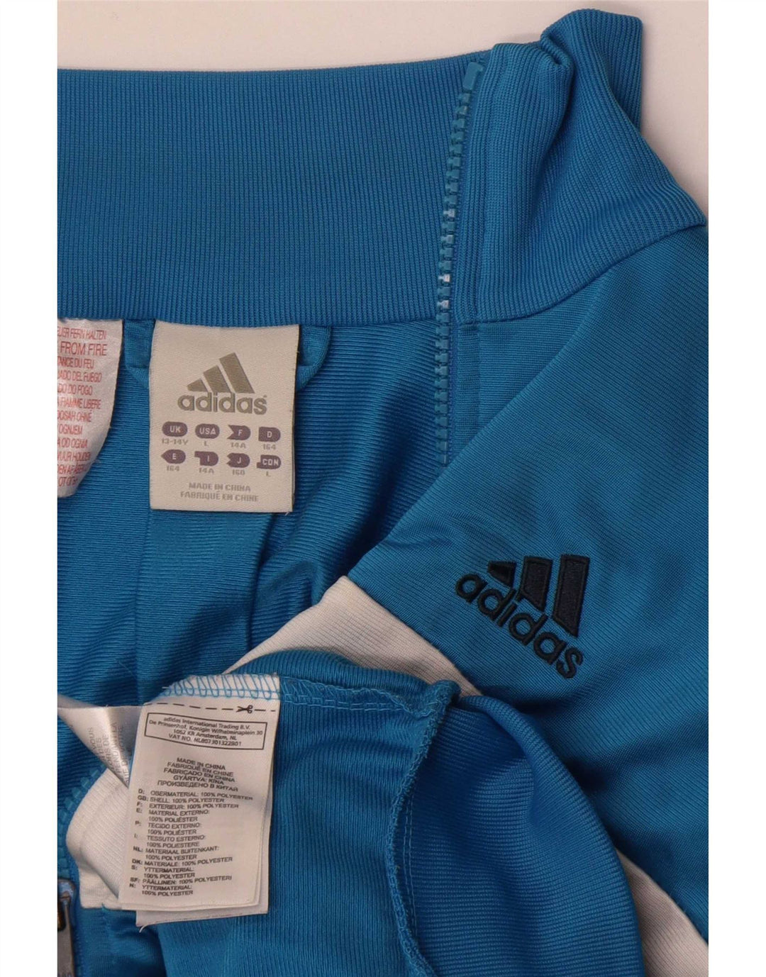 Adidas Træningsdragt Topjakke til drenge 13-14 år Blå Colourblock Polyester