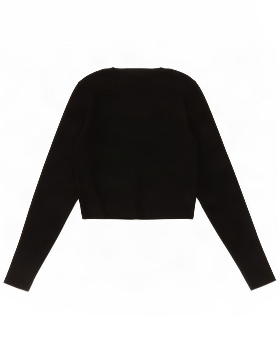 Zara Womens Crop Boat Neck Jumper Sweater UK 12 Medium Black