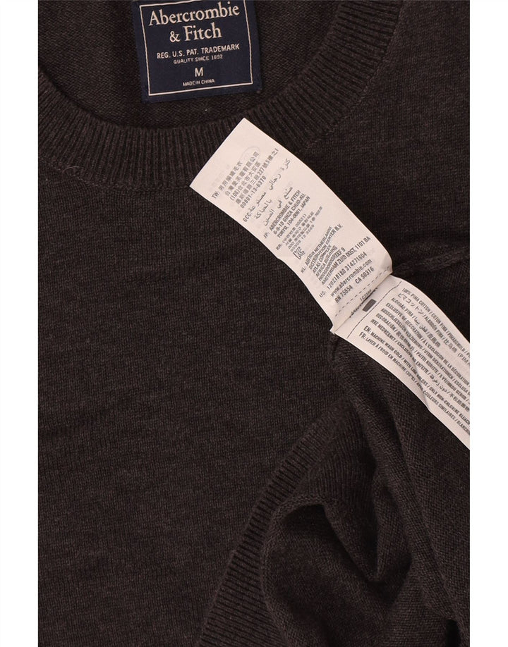Abercrombie & Fitch herre sweater med rund hals, mellemgrå bomuld