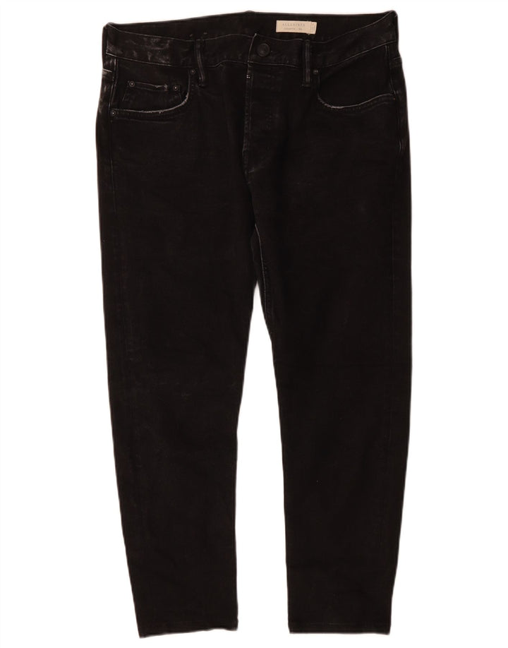 ALL SAINTS Herre Cigarette Cropped Jeans W33 L24 Sort Bomuld