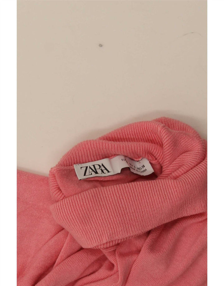 Zara Dame Rullehals Sweater UK 10 Small Pink