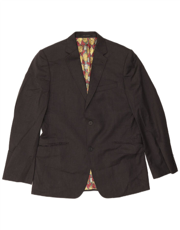 Ted Baker Herre 2-knap 2-delt jakkesæt UK 40 Large W34 L31 Grå uld