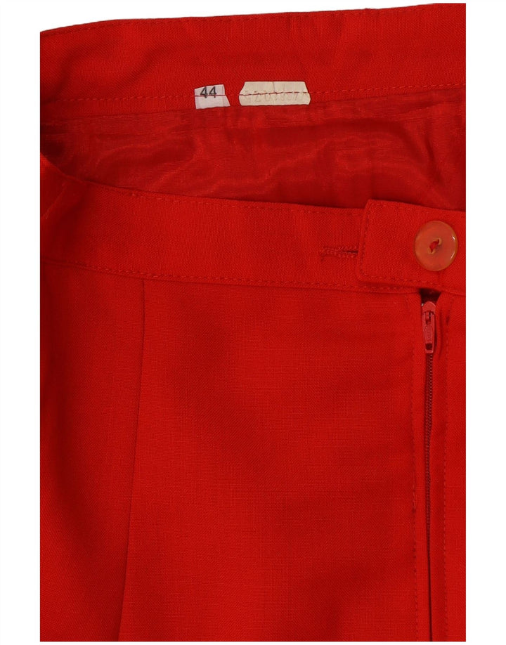 VINTAGE Dame 2-knap 2-delt nederdelsæt IT 44 Medium W26 Rød Uld