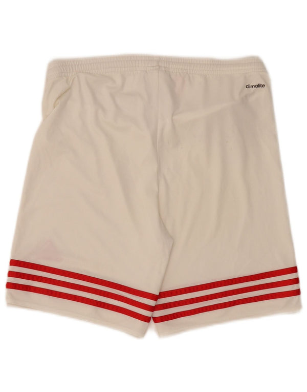 ADIDAS Boys Climalite Sportshorts 13-14 år XL Off White Polyester
