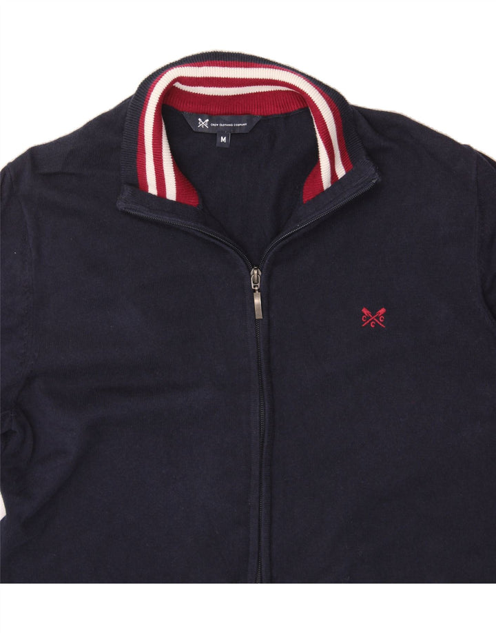 CREW CLOTHING Mens Cardigan Sweater Medium Navy Blue Cotton Vintage Crew Clothing and Second-Hand Crew Clothing from Messina Hembry 