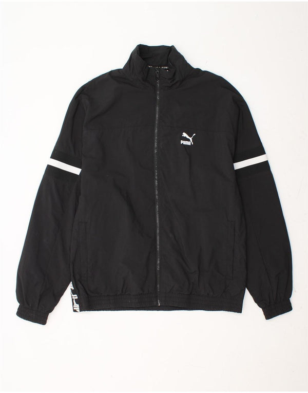 PUMA Grafisk regnjakke til mænd UK 40 Stor sort polyamid