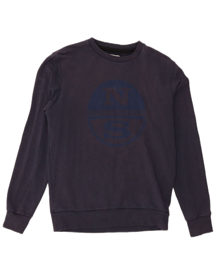 North Sails Herre Grafisk Sweatshirt Jumper Medium Navyblå Bomuld