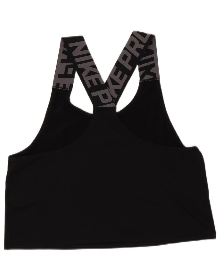 Nike Dame Dri Fit Sport BH Grafisk Vest Top UK 14 Medium Sort Polyester